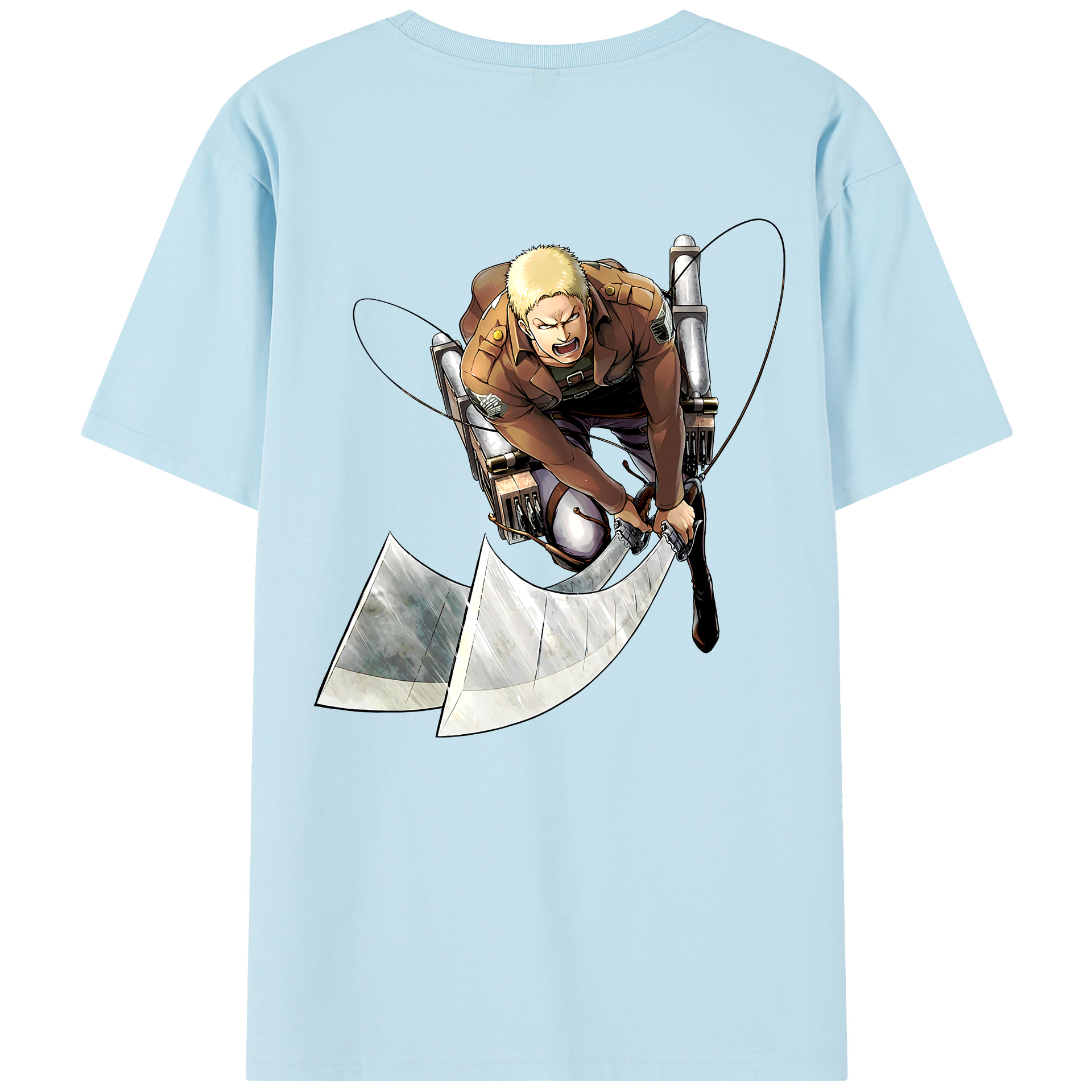 （画像用） 進撃の巨人 ライナー・ブラウン Attack on Titan Reiner Braun 綿100％半袖Tシャツ（背面プリント）